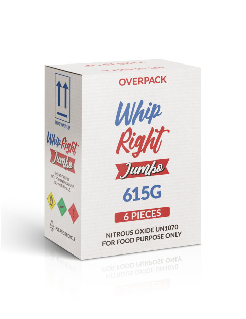 WhipRight Jumbo 615G 1.0L Cylinder Tank Carton (6 Cylinders)