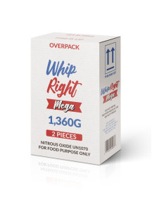 WhipRight Mega 1,360G 2.2L Cylinder Tank Carton (2 Cylinders)